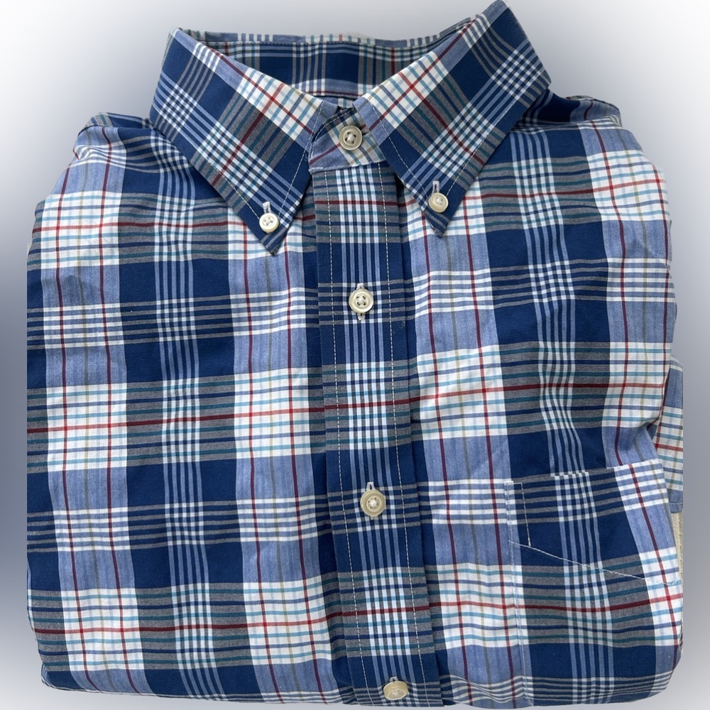 Jos.A.Bank Travelers Collection along Sleeve  Button-Down Plaid shirt size L